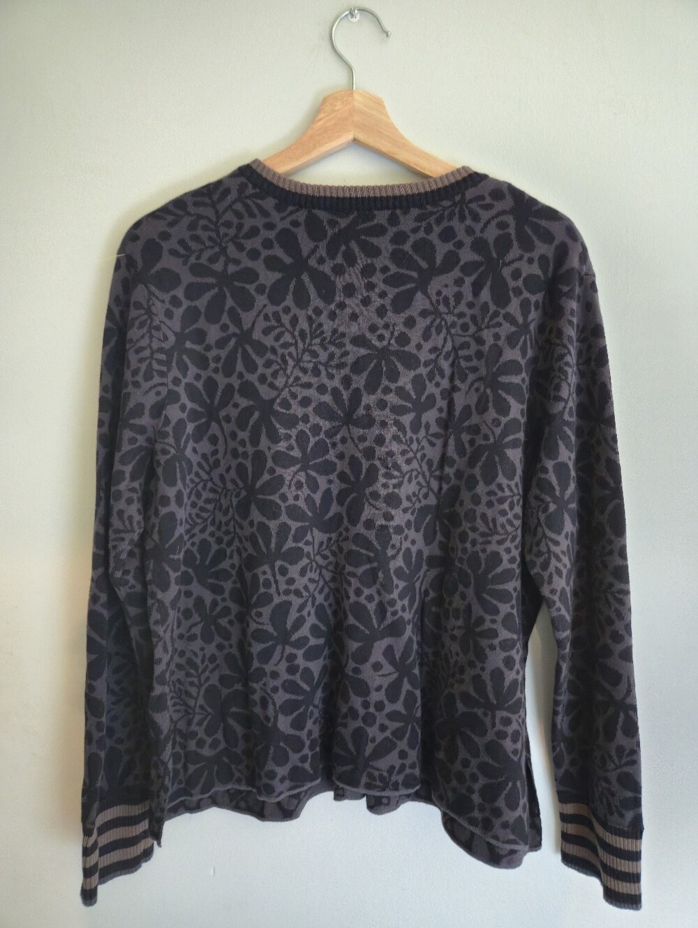 Gudrun Sjoden Organic Cotton Floral Cardigan L Artsy Scandinavian Lagenlook Boho - Picture 4 of 12